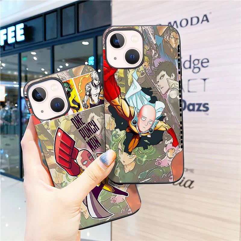 

ONE PUNCH-MAN Anime Black Silicone Case for IPhone 13 12 11 Pro Xs Max Mini Cover for IPhone X Xr 6 6s 7 8 Plus 5s SE 2020 Funda
