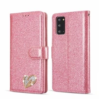 fashion diamond love heart card slot wallet flip glitter leather case for samsung galaxy note 20 10 9 8 s20 ultra s10 s9 s8 plus