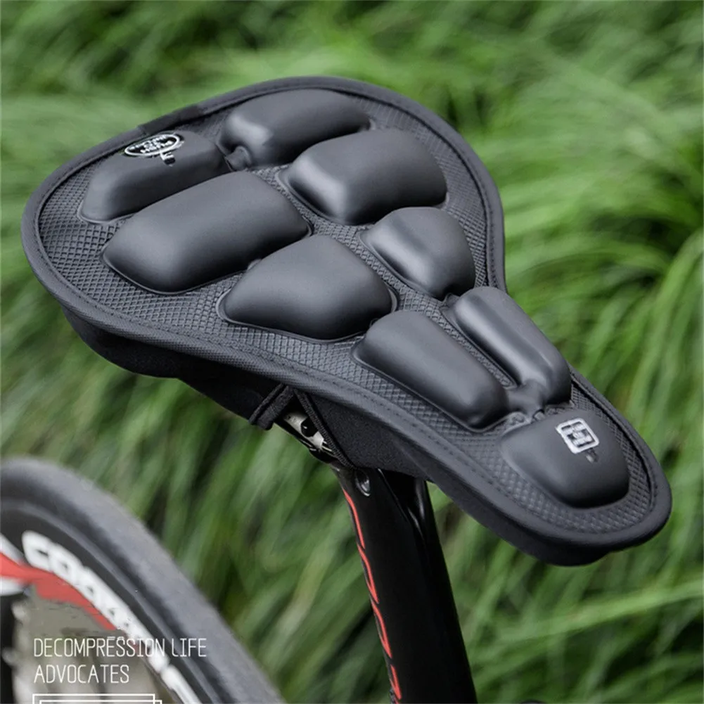 

285x180mm Black Seat Cover TPU/Non-slip Cloth/Sponge Bike Seat Cover Bicycle Sponge Inflatable Saddle Comfort Soft Cushion