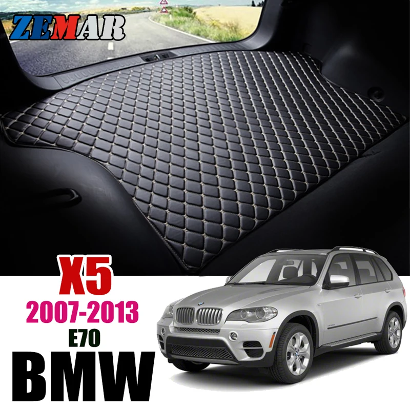 Leather Car Trunk Mat Cargo Liner Tray Boot Cover Pad for BMW X5 E70 Decoration Accessories 2007 2008 2009 2010 2011 2012 2013