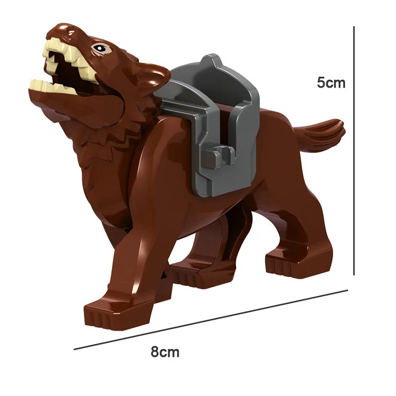 Средневековый Рыцари лошадь боевой конь Волчья модель фигурные блоки окончания