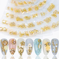 1pack 30pcs gold alloy nail art decorations rhinestones nail charms jewelry nails accessories manicure supplies tools rs