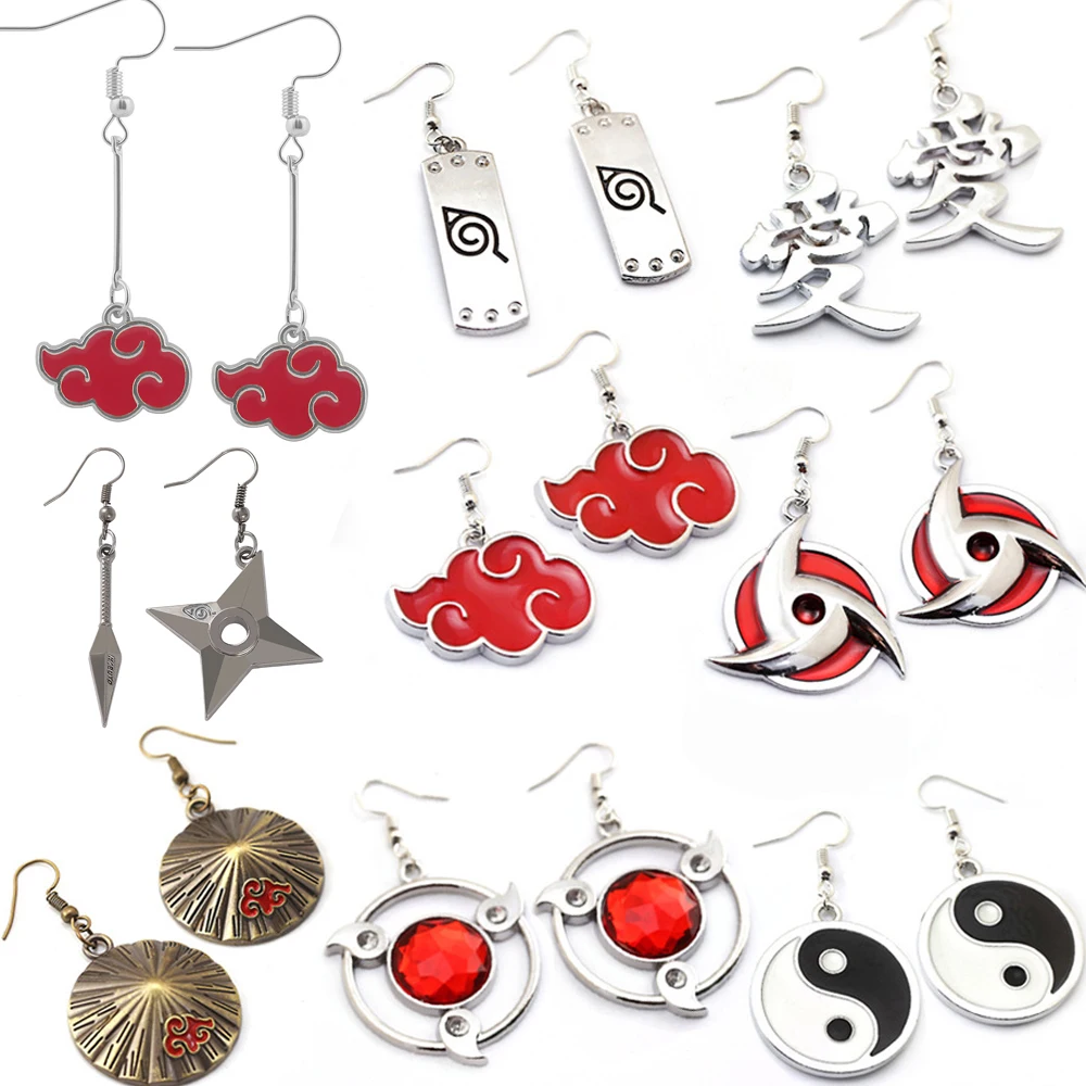 Аниме Наруто ювелирные изделия серьги Висячие аксессуары Шаринган Акацуки