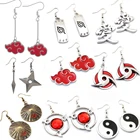 Аниме Наруто ювелирные изделия серьги Висячие аксессуары Шаринган Акацуки косплей вечеринка Подвесные серьги игрушки для женщин мужчин подарки