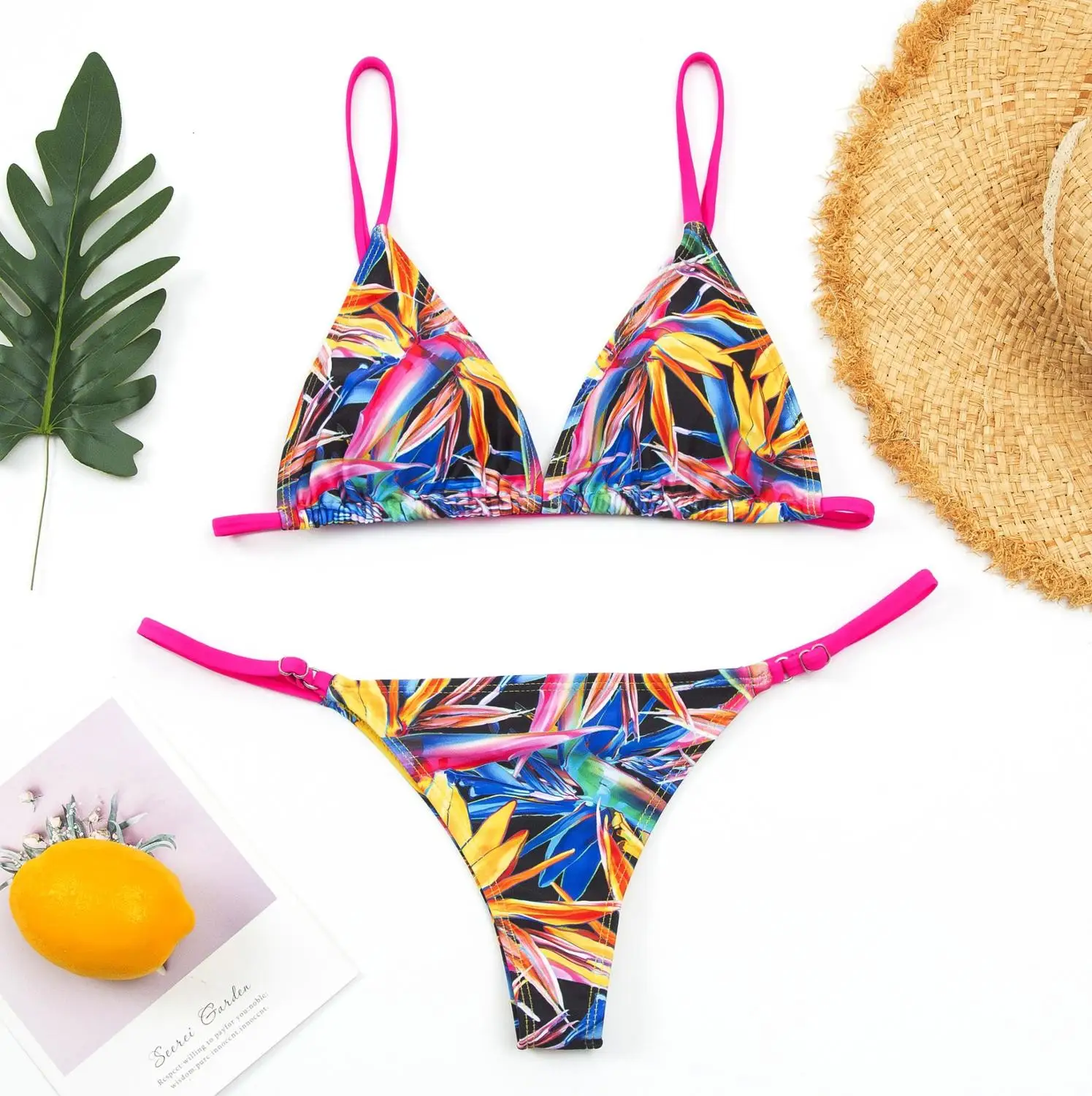 

ETSWIM Leaves Printed Women Swimwear Bikinis Sexy Biquini Swim Suit Push Up Swimsuit Female Beachwear Swimming Swimwear Bathers
