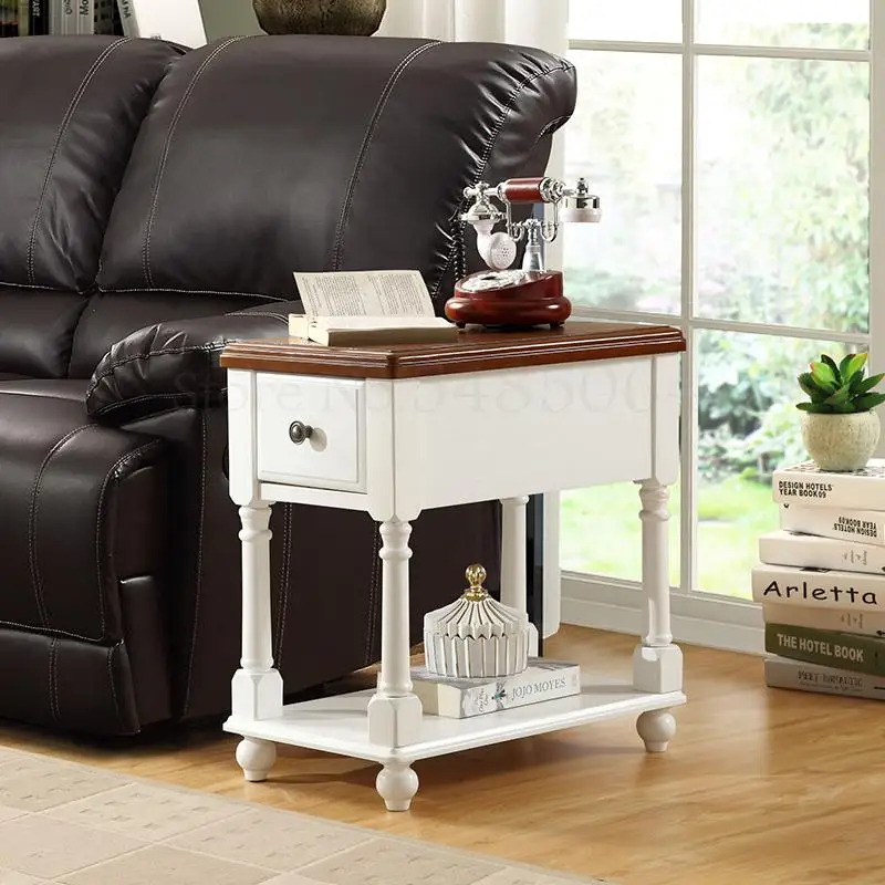 Американский боковой столик из массива дерева диван шкаф угловой узкий простой