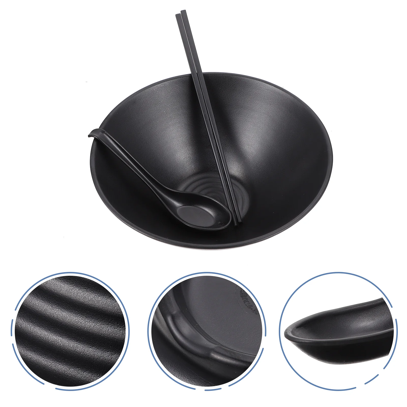 

4 набора, кухонные искусственные чаши для риса, бытовые салатные чаши, чаши для супа (черные)