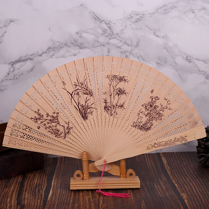 Chinese Folding Fan Wood Hand Bamboo Pocket for Home Decor Decoracion | Дом и сад