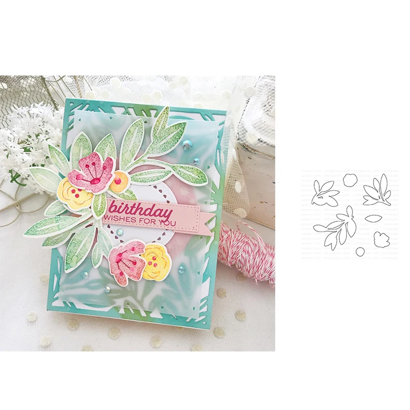 

Prosperous Perennials Flower Leaves Metal Cutting Dies Scrapbook Diary Decoration Stencil Embossing Template Diy Greet Card 2021