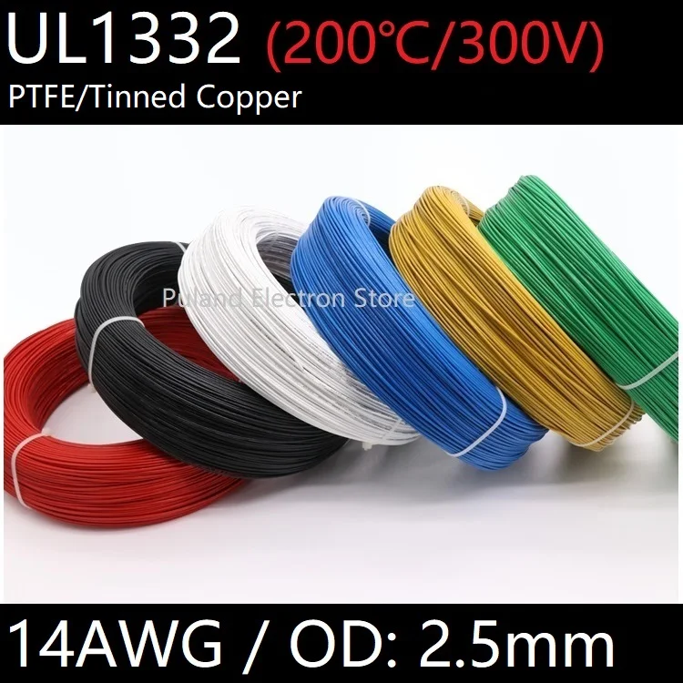 14AWG UL1332 ПТФЭ провод 1 метр OD 2 5 мм FEP пластиковый изолированный