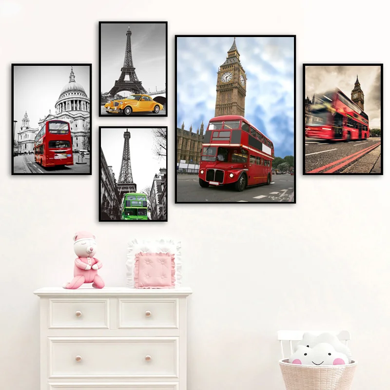 

Nordic Wall Art Decorative Pictures City London Paris Street Landscape Canvas Posters and Prints Paintings for Living Room Decor