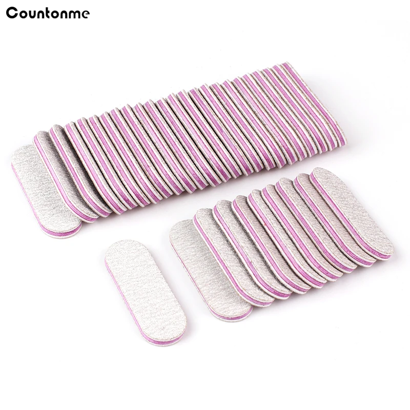 20 шт./компл. мини серые пилки для ногтей 100/180 двухсторонние шлифовальные инструменты 6*2 см пилки гель для удаления омертвевшей кожи для маникюрного салона