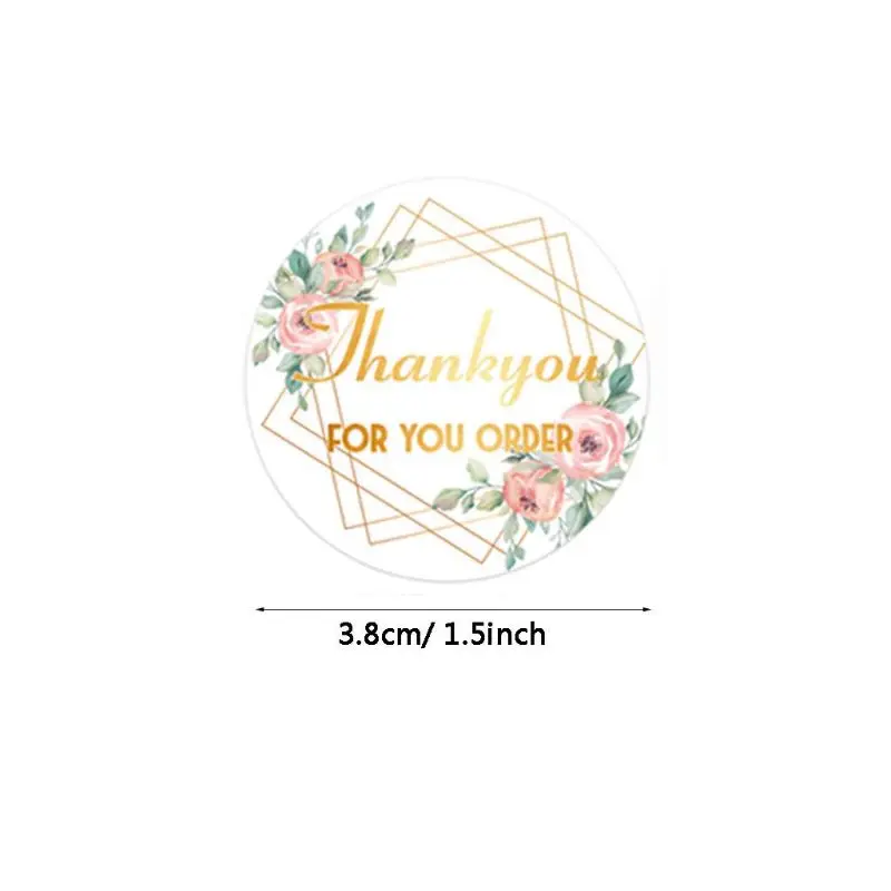 

500pcs/roll Round Thank You for Your Order Sticker Gift Package Seal Label Decor