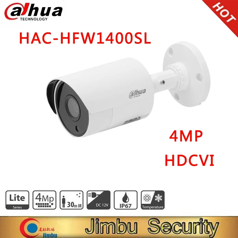 

Dahua 4MP HDCVI HAC-HFW1400SL IR Bullet Camera HD And SD Output Switchable IR 30M Home Security Camera System CCTV Mini Camera