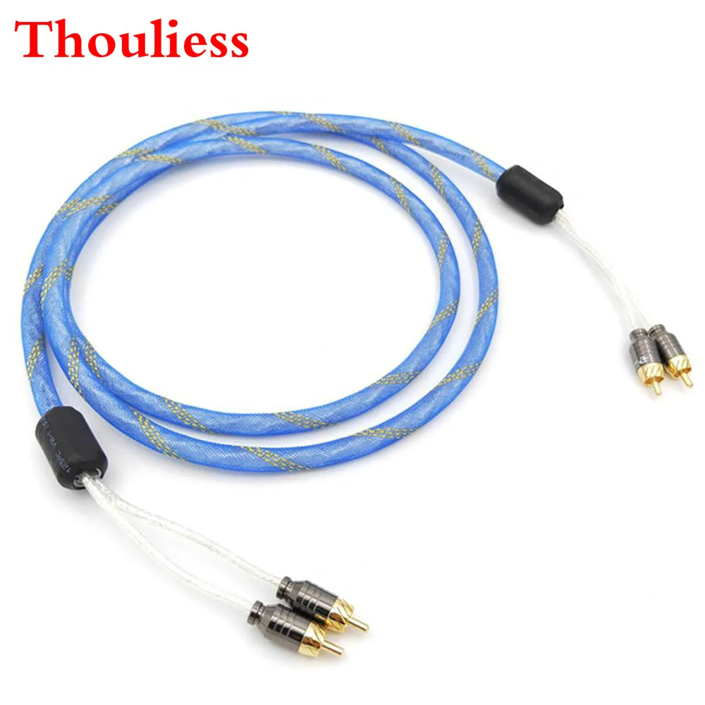

Thouliess HiFi Liton Silver-plated Dual-Filter Audio/Video Signal Line RCA Cable with Gold plated plug for Amplifier CD player
