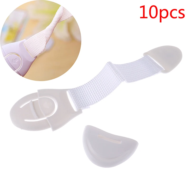 10pcs/Lot Drawer Door Cabinet Cupboard Toilet Safety Locks Baby Kids Care Plastic Straps Infant Protection |