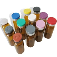 10ml clear amber injection glass vial with plastic aluminium cap13oz transparent glass bottle 10cc glass containers 100pcs
