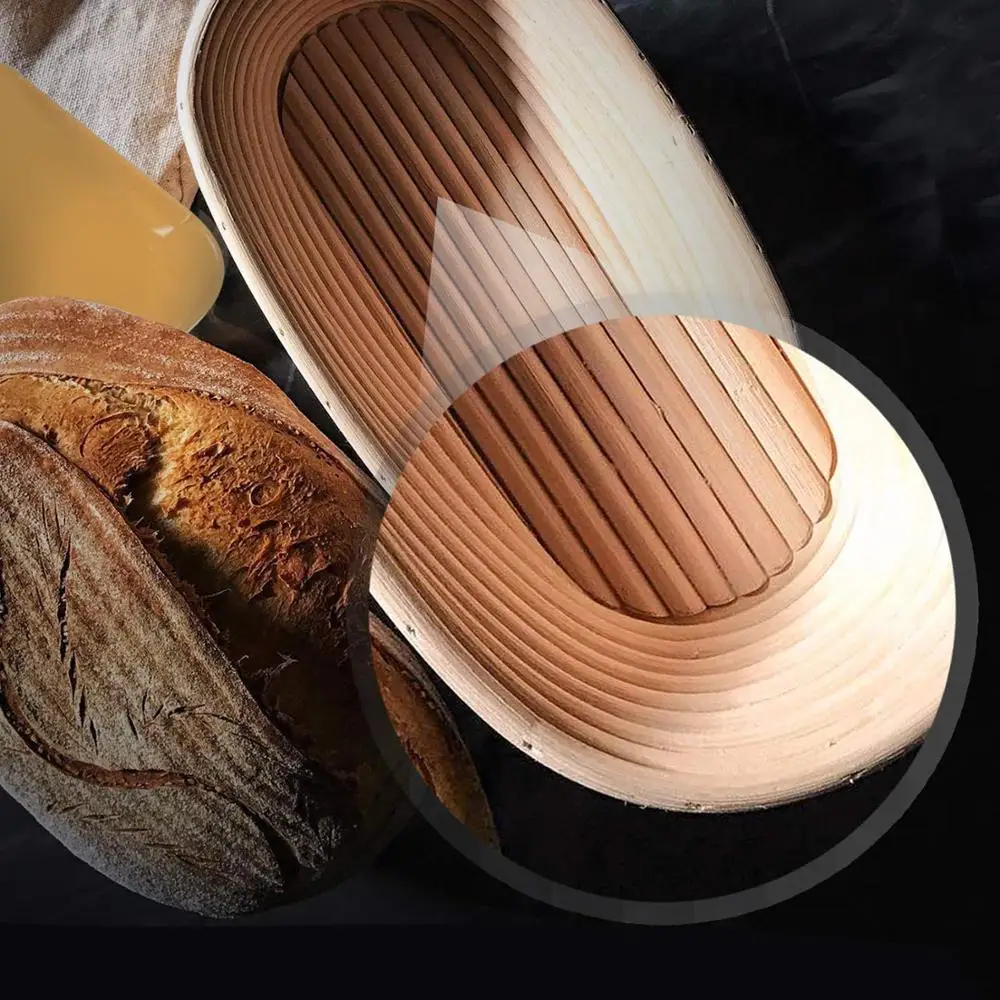 Овальная корзина для хлеба из гидроизоляции 3 размера индонезийского ротанга