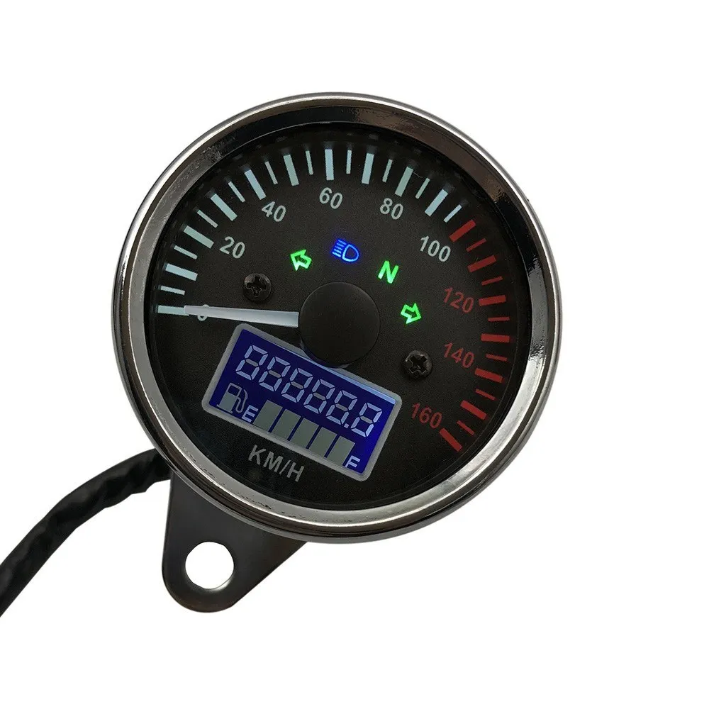 

Universal 12V Motorcycle Speedometer LED Digital Tachometer Liquaid Crystal Instrument Gauge Odometer with Fuel meter Indicator
