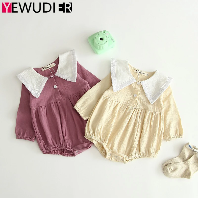 

Новинка; Модные комбинезоны в морском стиле для маленьких девочек; Хлопковые комбинезоны с длинными рукавами; Повседневная Блузка для ново...