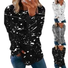 Футболка женская осенняя с длинным рукавом, круглым вырезом и принтом