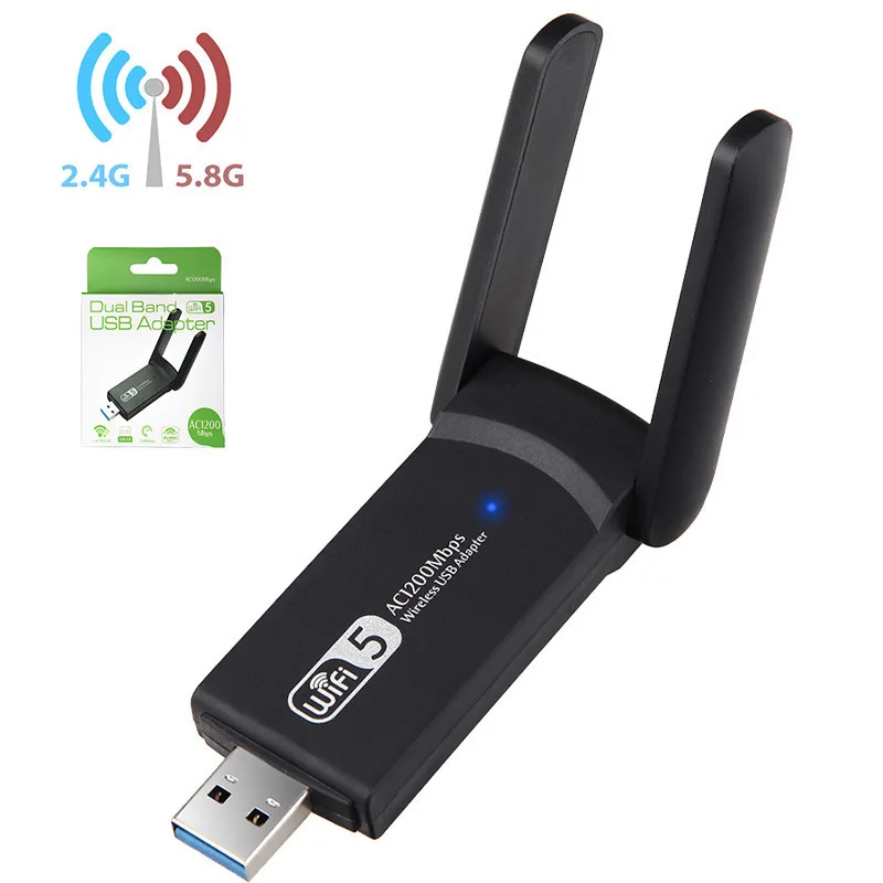 

Wireless 1200Mbps USB3.0 Wifi Adapter Dual Band 5GHz 2.4Ghz 802.11AC RTL8812BU Antenna Dongle Network Card For Laptop Desktop