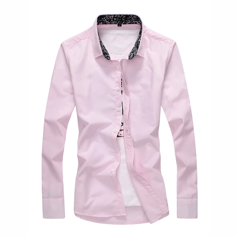 

Men's Shirt Brand Clothing Fashion Casual Long Sleeve Solid 100% Cotton Slim Fit Dress Business Shirts Men MCL243