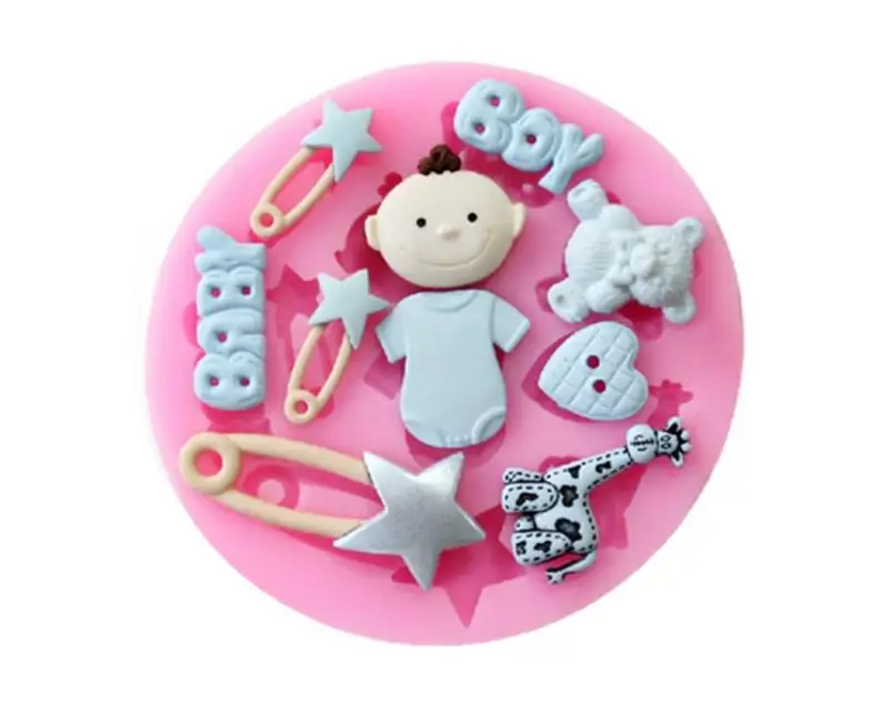

1pc Baby Shower Lace cake mold fondant mold cake decorating tools silicone mould DIY cake baking Tools FTM1606