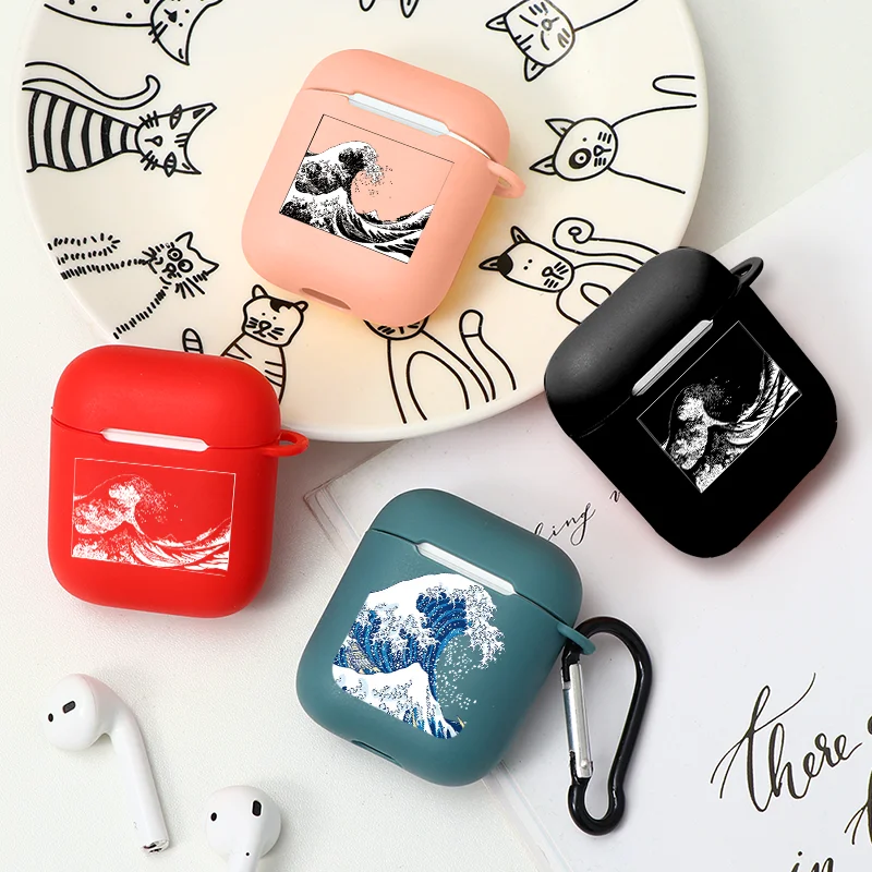 Мягкий чехол The Great Wave off Kanagawa для Airpods 1 2 беспроводных наушников защитный