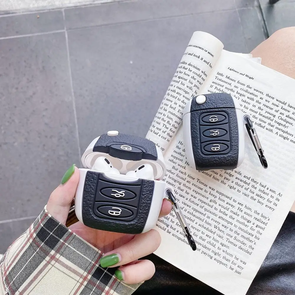 

Luxury cute for airpods case earphone accessories Soft silica gel cover For air pods pro cases funda airpods 2 with Key Chain