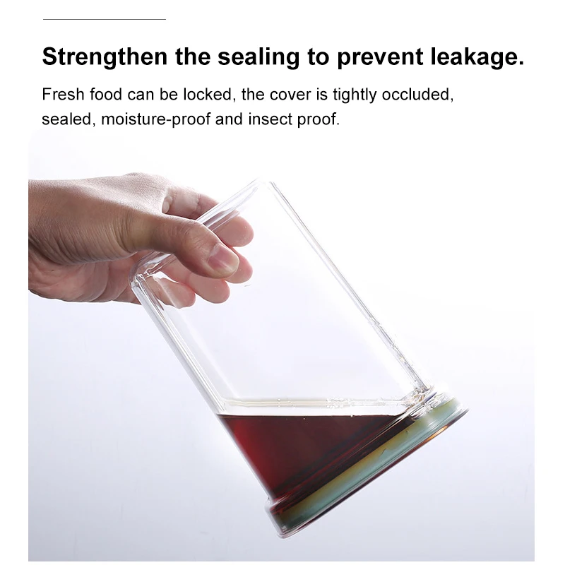 

Home Food Grade Moisture-proof Sealed Can Square Transparent Coarse Grain Storage Snack Dry Fruit Preservation Box And Tea Can