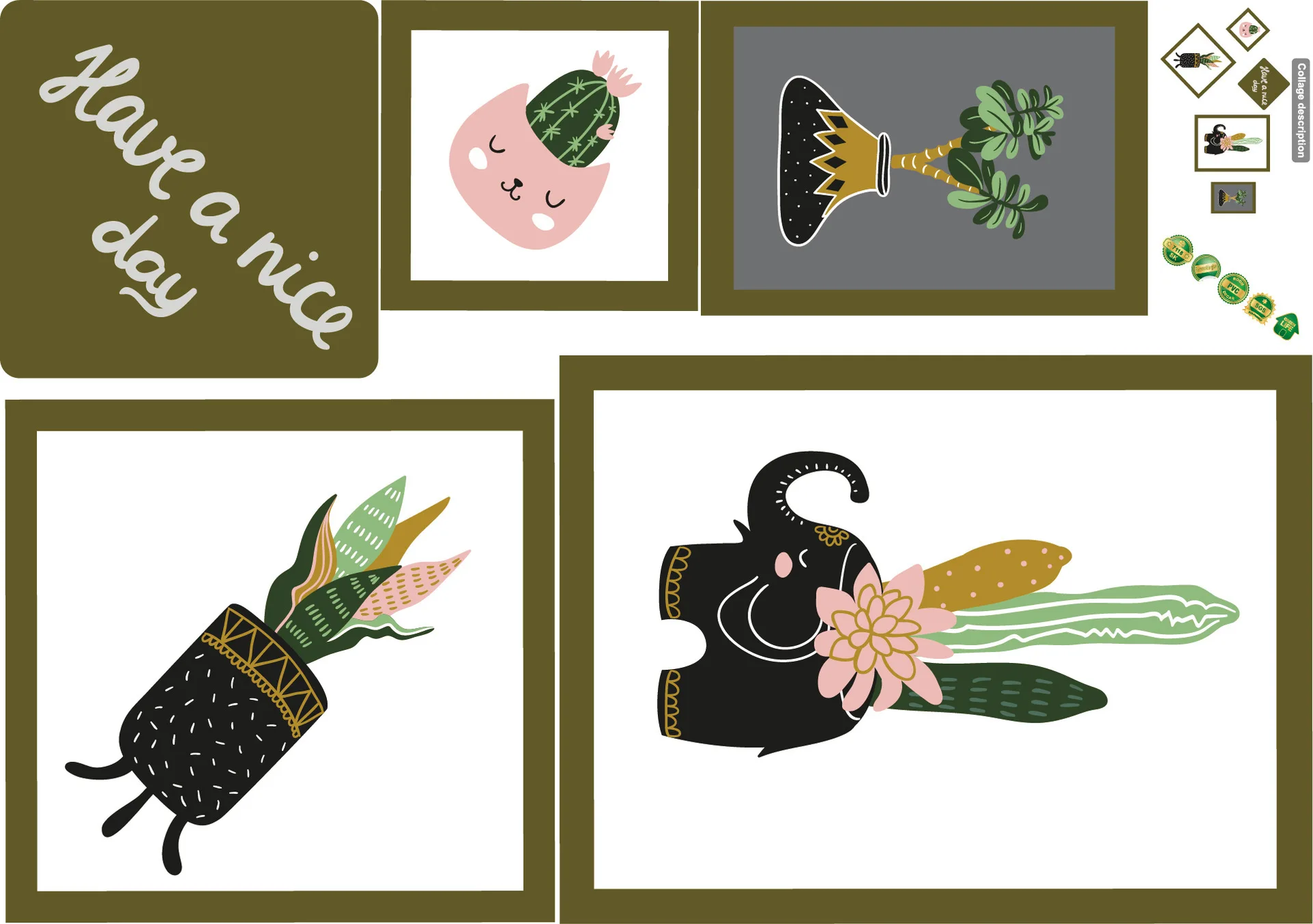 Творческий завод фото наклейки на стену в раме комнатные растение украшение для