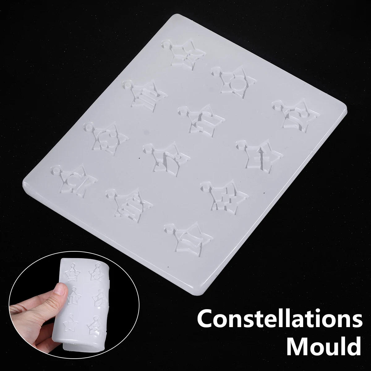 

12 Constellations Pendant Casting Silicone Mold Crystal Epoxy Resin Mold DIY Crafts Jewelry Making Tools