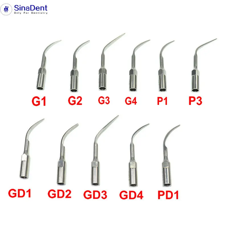 5Pcs Dental Ultrasonic Scaler Tips G1 G2 G3 G4 P1 P3 GD1 GD2 GD3 GD4 PD1 for EMS Woodpecker DTE Satelec Dental Instruments