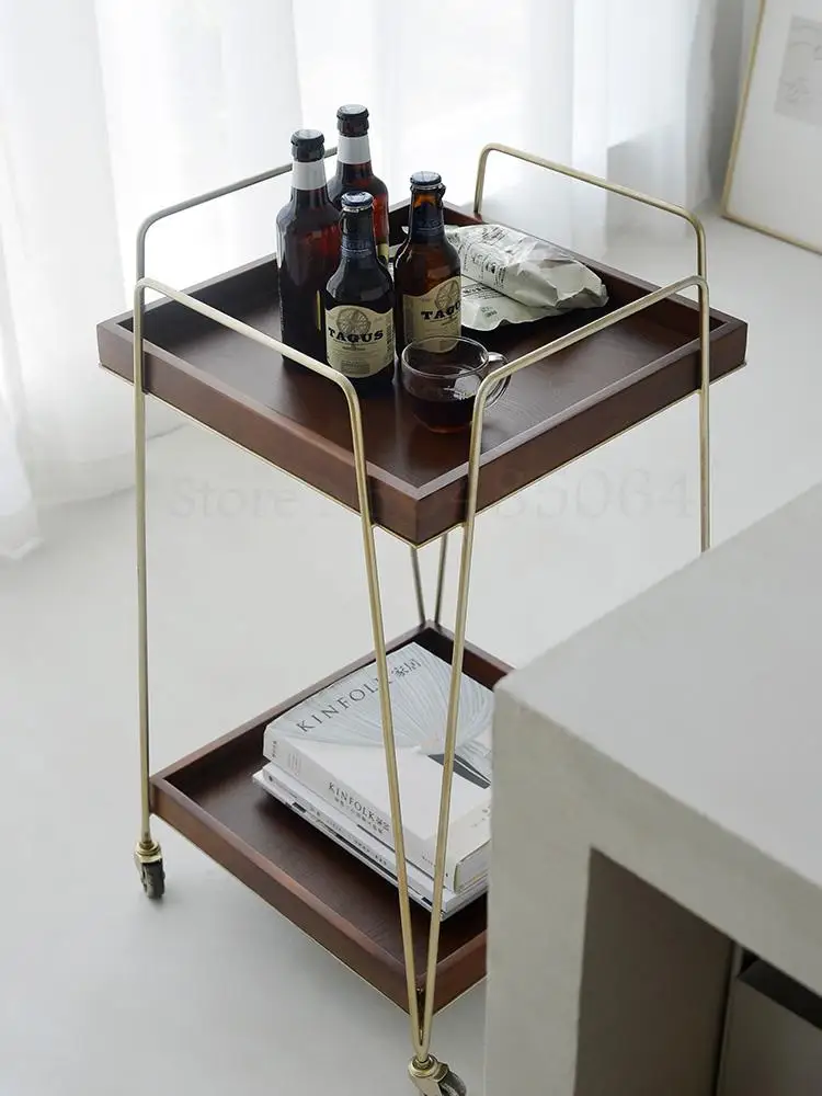 Скандинавская кованая железная тележка кофейный столик мобильный диван с