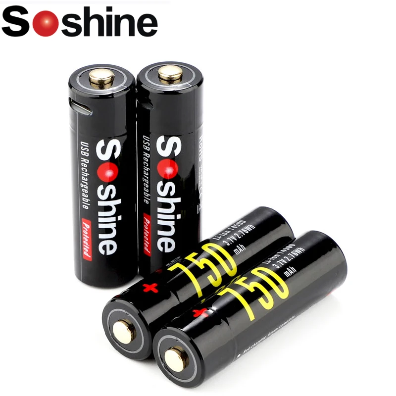 

Литий-ионный аккумулятор Soshine AA 14500 защищенный от USB: 3,7 в, 750 мАч