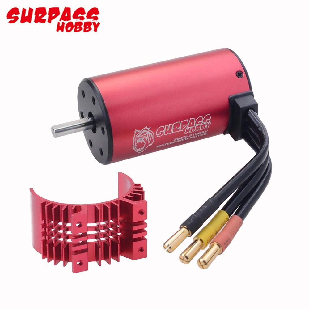 Водонепроницаемый бесщеточный двигатель Surpass Hobby 3665 2900KV с 80A 2 3S Lipo RC ESC S0900M 9 кг