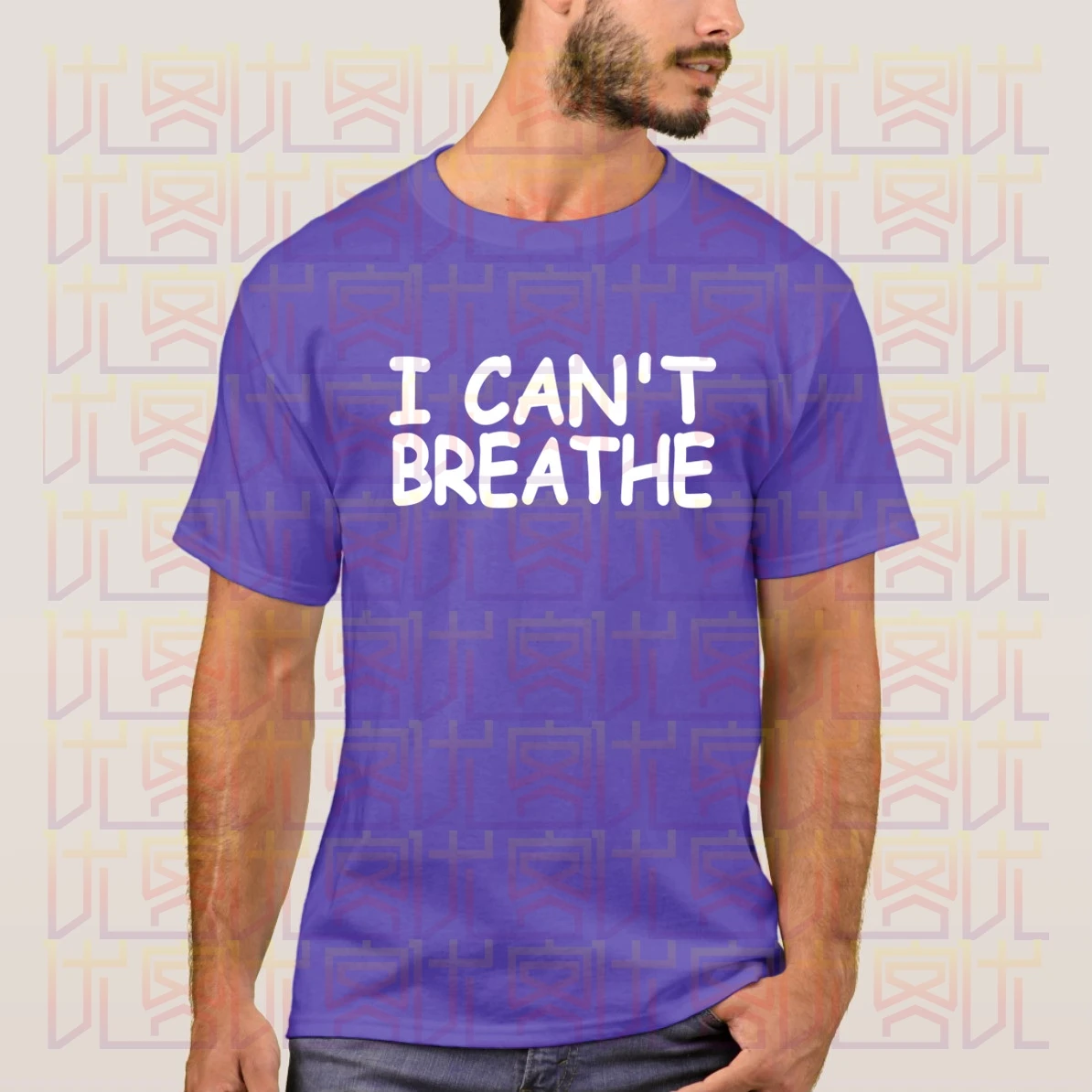 

i cant breathe T-Shirt 100% Cotton Tees fashion Short Sleeve Unique Men Tops