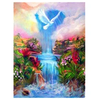full round diamond painting scenery art waterfall embroidery 5d diy diamond painting cross stitch mosaic home decoration gift