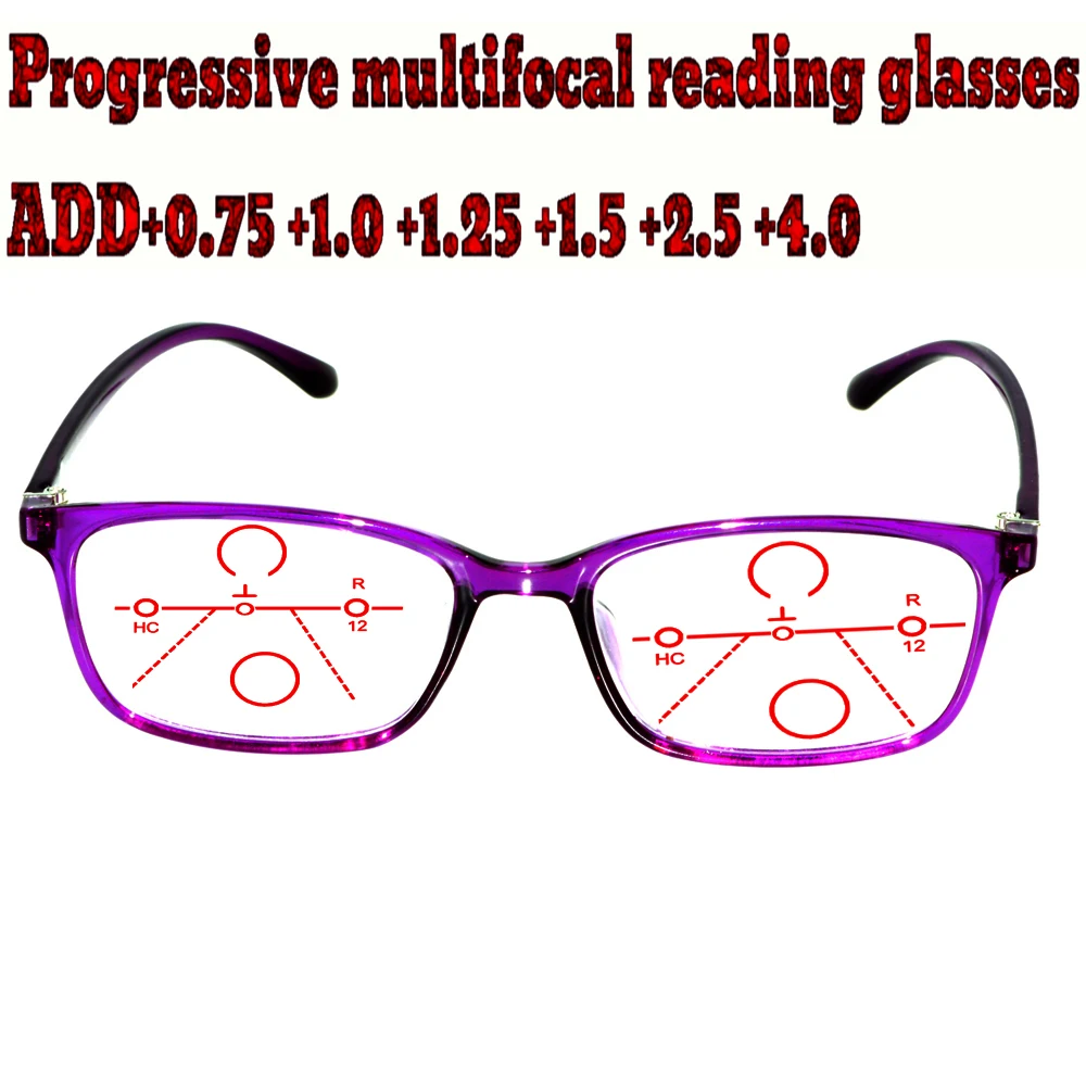 

Progressive Multifocal Anti Blu Light Reading Glasses Blue Frame Men Women High Quality +1.0 +1.5 +1.75 +2.0 +2.5 +3 +3.5 +4