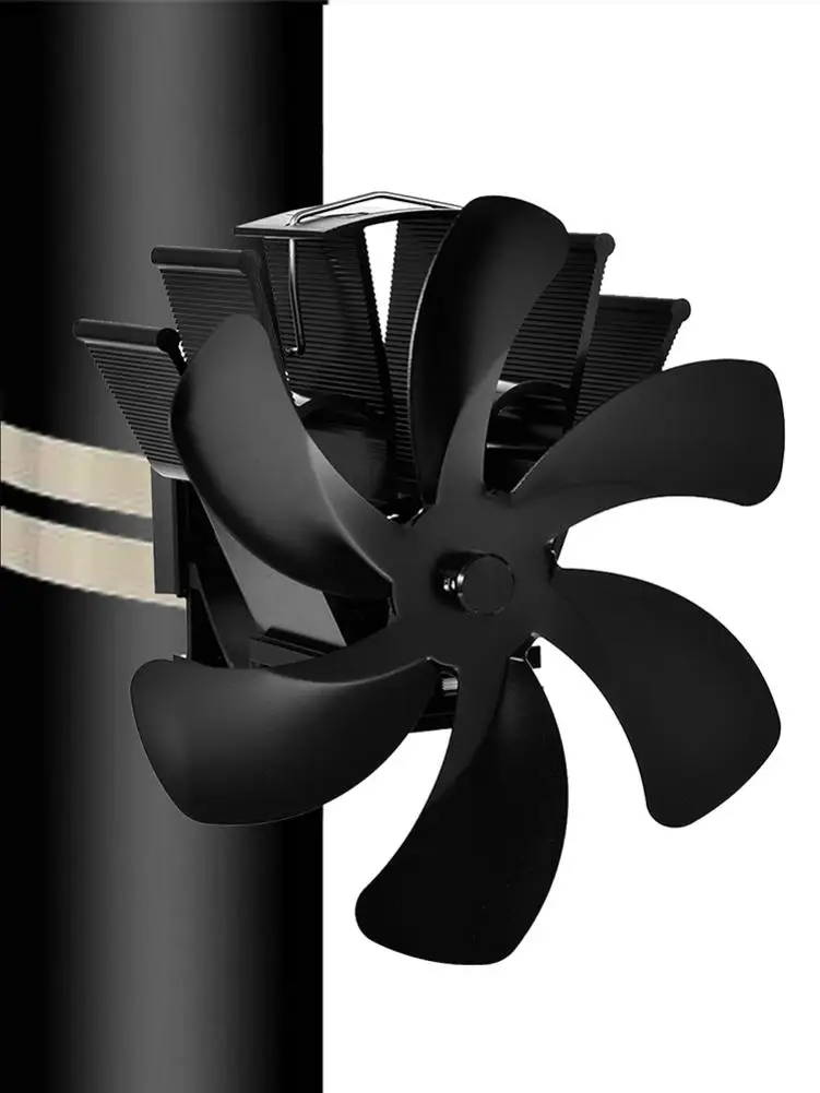 Новый черный камин 6 Blade вентилятор для печи работающий от тепловой энергии