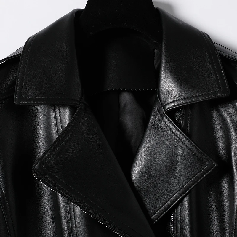 

JCHB 2021 Haining Autumn New sheep leather leather small leather clothing women's short suit jacket motorcycle leather