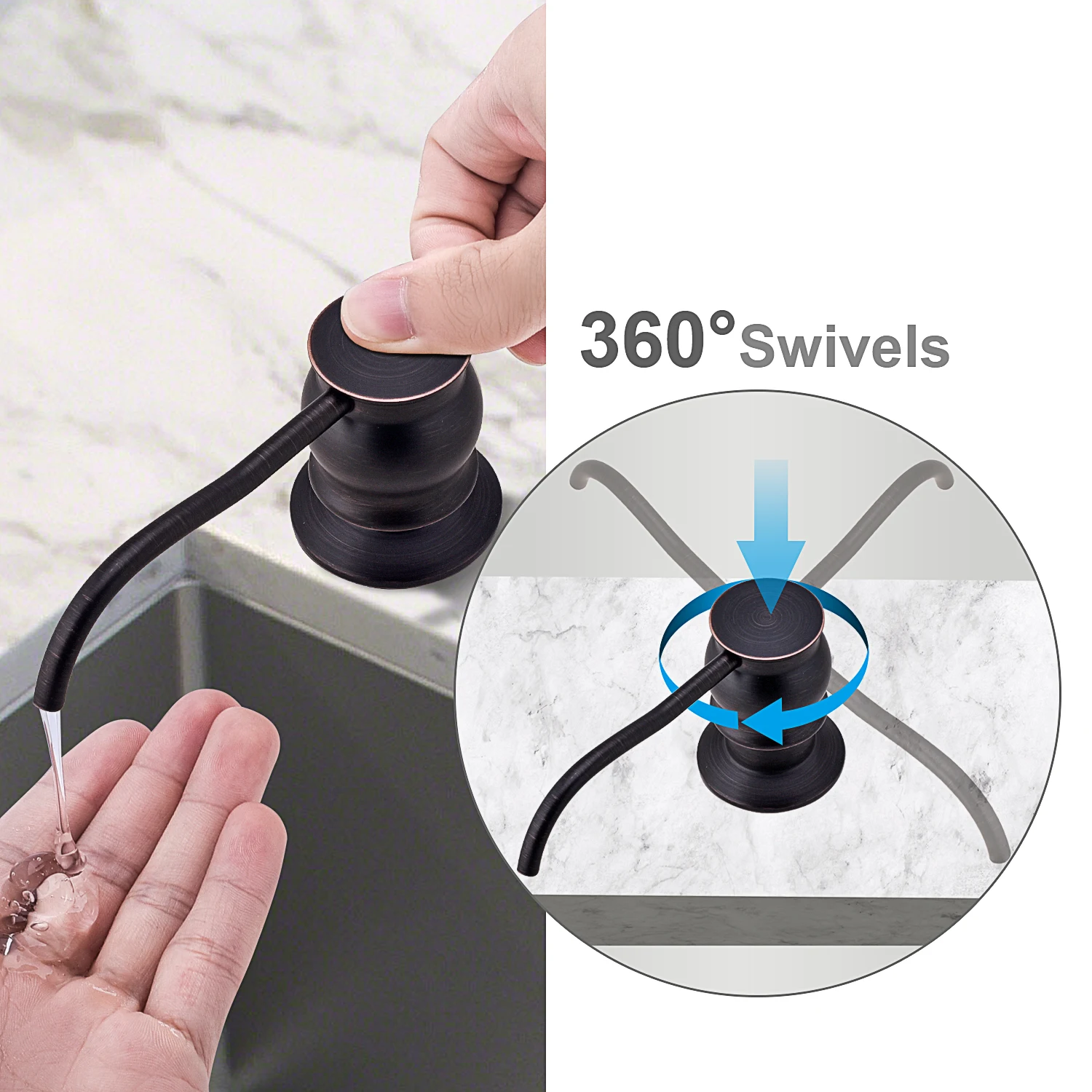 

Sink Liquid Soap Dispenser With Extension Tube Kit Built in Brass Metal Kitchen accessories For Kitchen dispenser soap Lotion