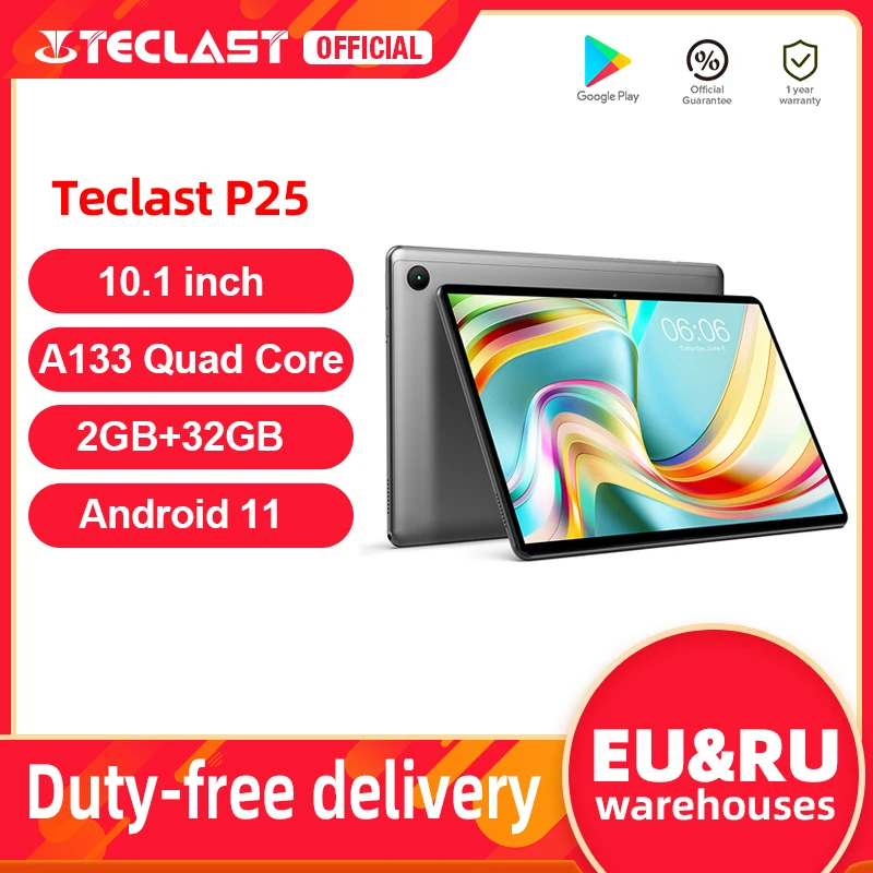 Teclast P25 планшет на Android 11 четыре ядра экран 10 1 дюйма 2 ГБ + 32 | Компьютеры и офис