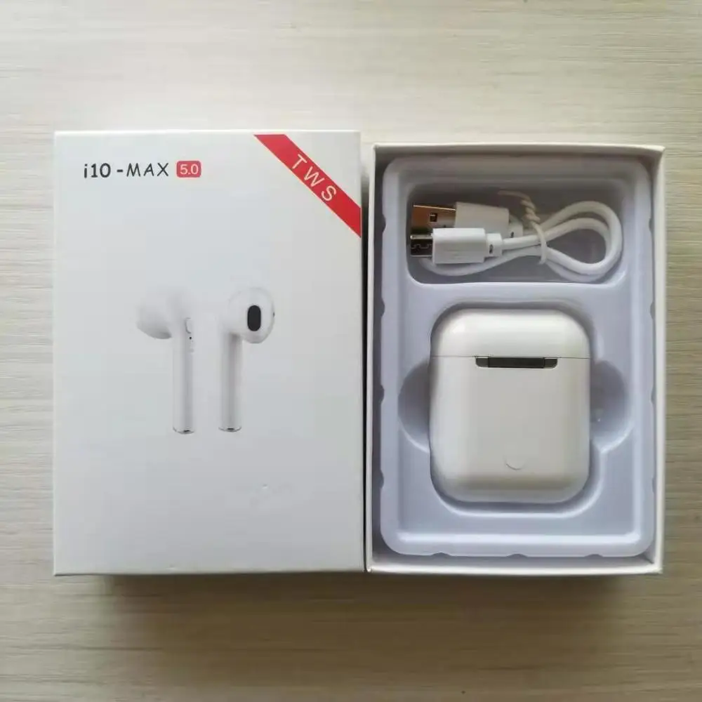 I10 Max TWS Bluetooth 5,0 наушники, беспроводная гарнитура, двойные наушники с зарядным устройством, микрофон pk i10 i7s i9s i11 i12 tws - Цвет: i10 MAX