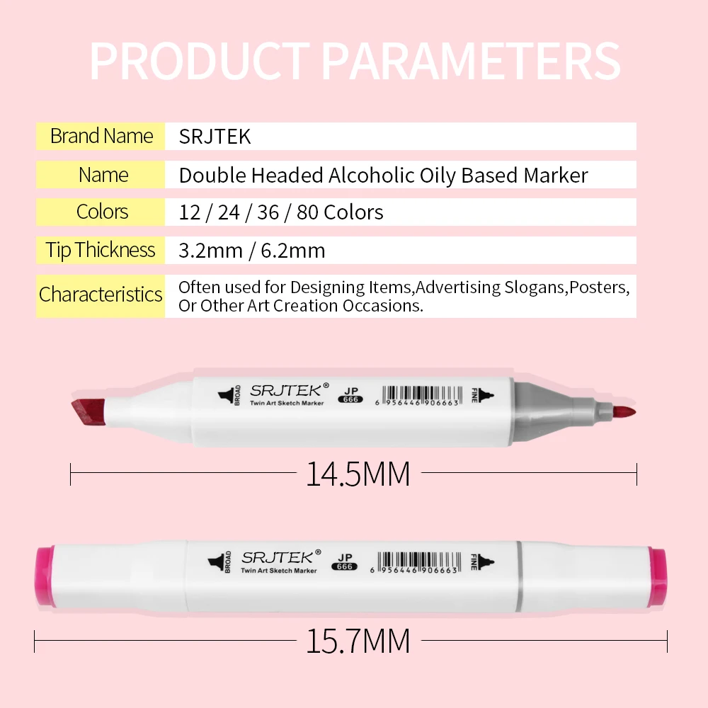Набор маркеров для рисования на спиртовой основе 12/24/36/80 цветов двусторонние