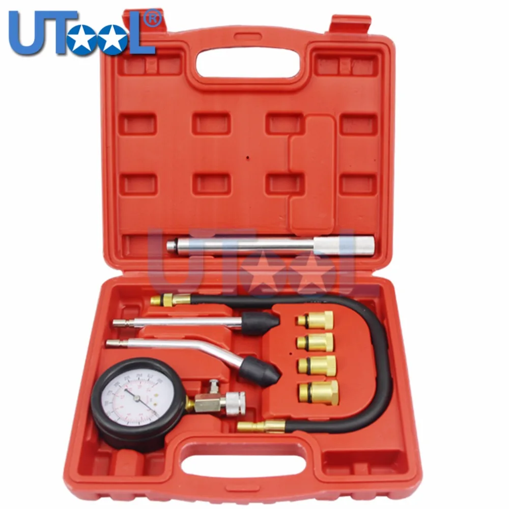 

Petrol Engine Compression Tester Tool Kit With Extension Bar 0~300psi M10 M12 M14 M18 Adaptor