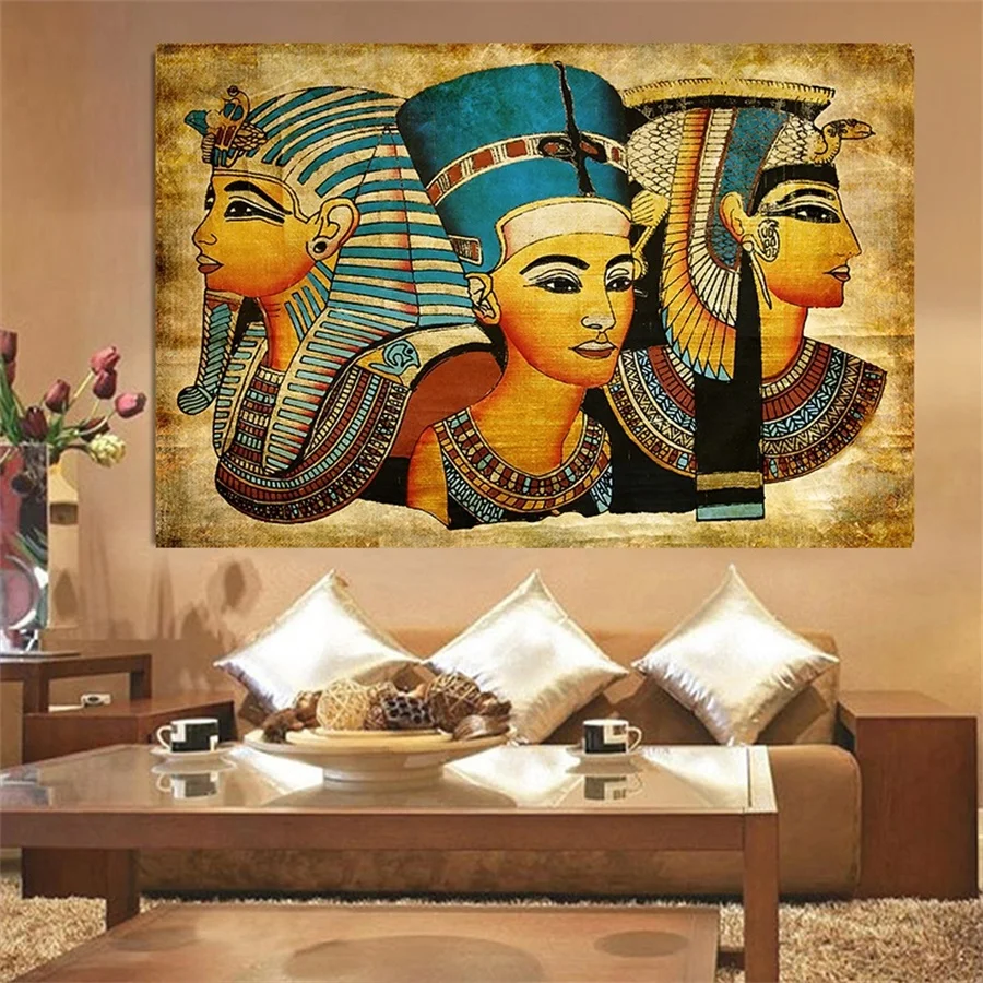 ВИНТАЖНЫЙ ПЛАКАТ для женщин Африканский Древний Египет холст живопись плакаты и