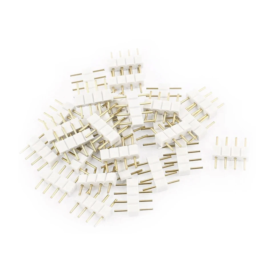 Коннектор для светодиодных лент 4Pin 10/20/50/100-Pack игла RGB LED коннектор DIY фитинги SMD5050