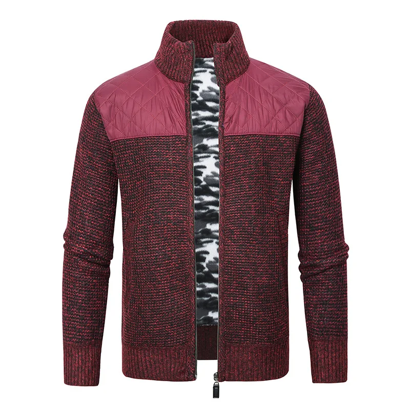 Autumn and winter men's jacket sweater large size zipper youth casual plus velvet thick | Мужская одежда